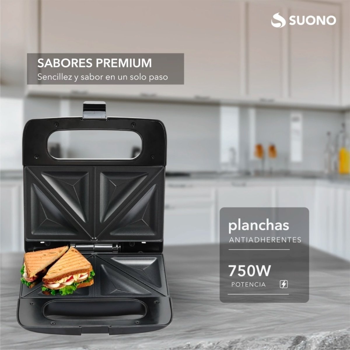 SUONO SANDWICHERA ANTIADHERENTE NEGRA - Imagen 3
